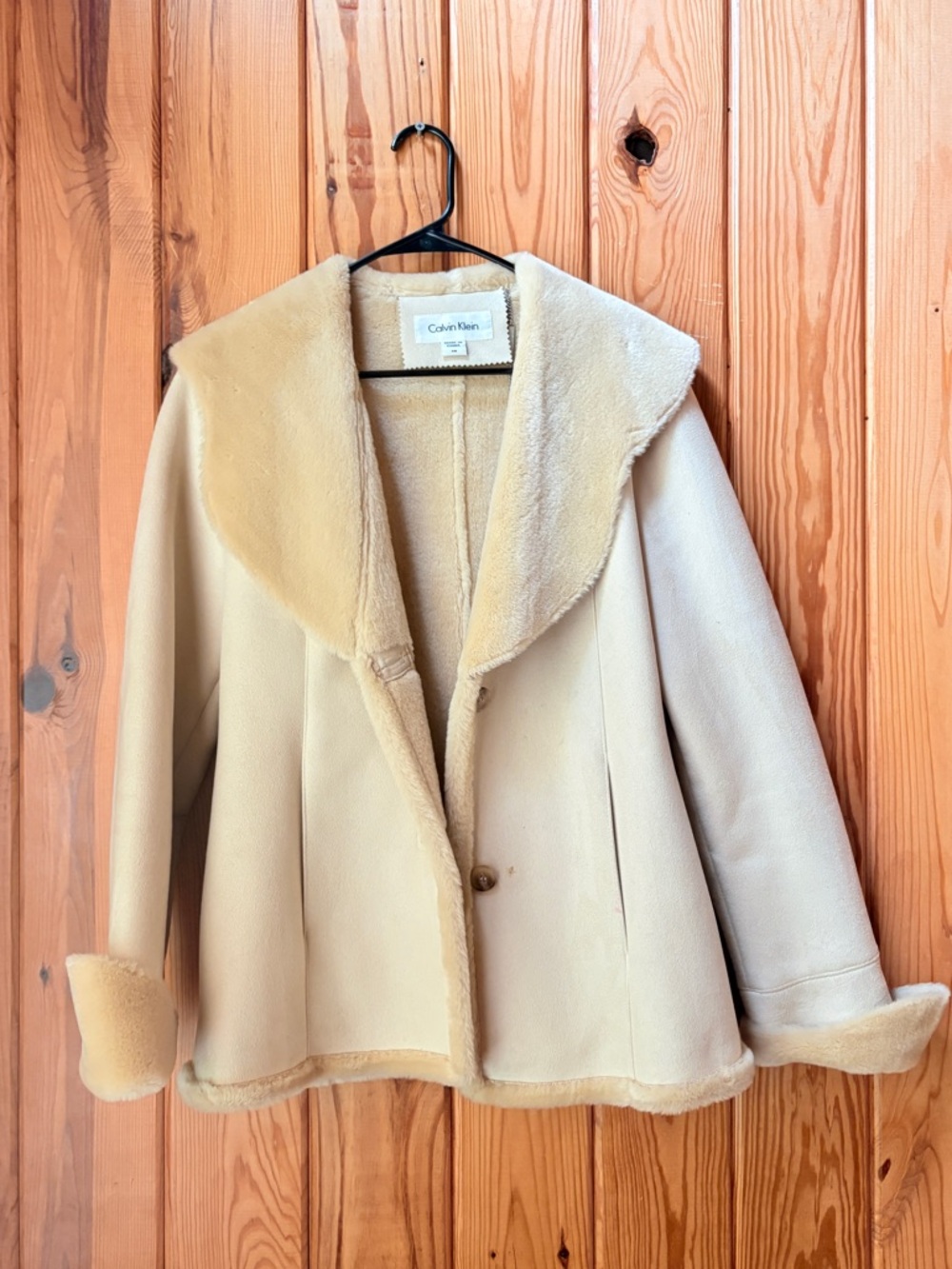 Calvin Klein Cream Shearling Jacket